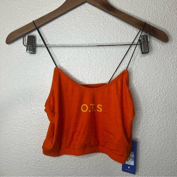 One Teaspoon Sport OTS string crop tank top in orange NEW LARGE - Picture 2 of 9